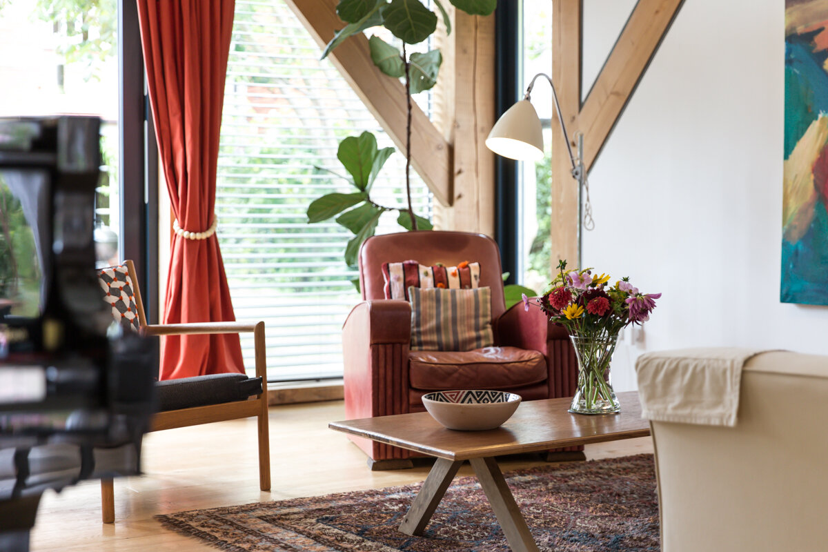 Unique Timber Framed Barn photographed for a eco-friendly retreat