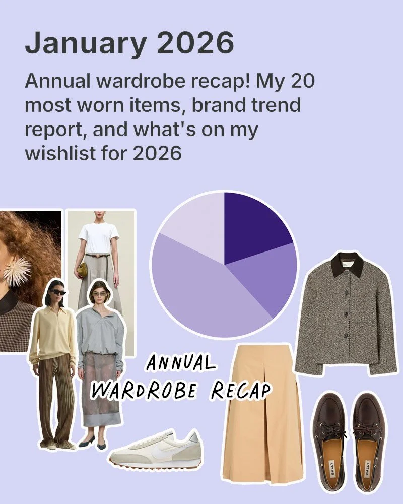 It&rsquo;s my favorite post to write - the annual wardrobe recap! This is my largest recap ever featuring my 20 most worn items from 2025, a brand trend report, and what&rsquo;s on my wishlist for 2026. 🔗 Link in bio to read #wardrobedata #closetaud