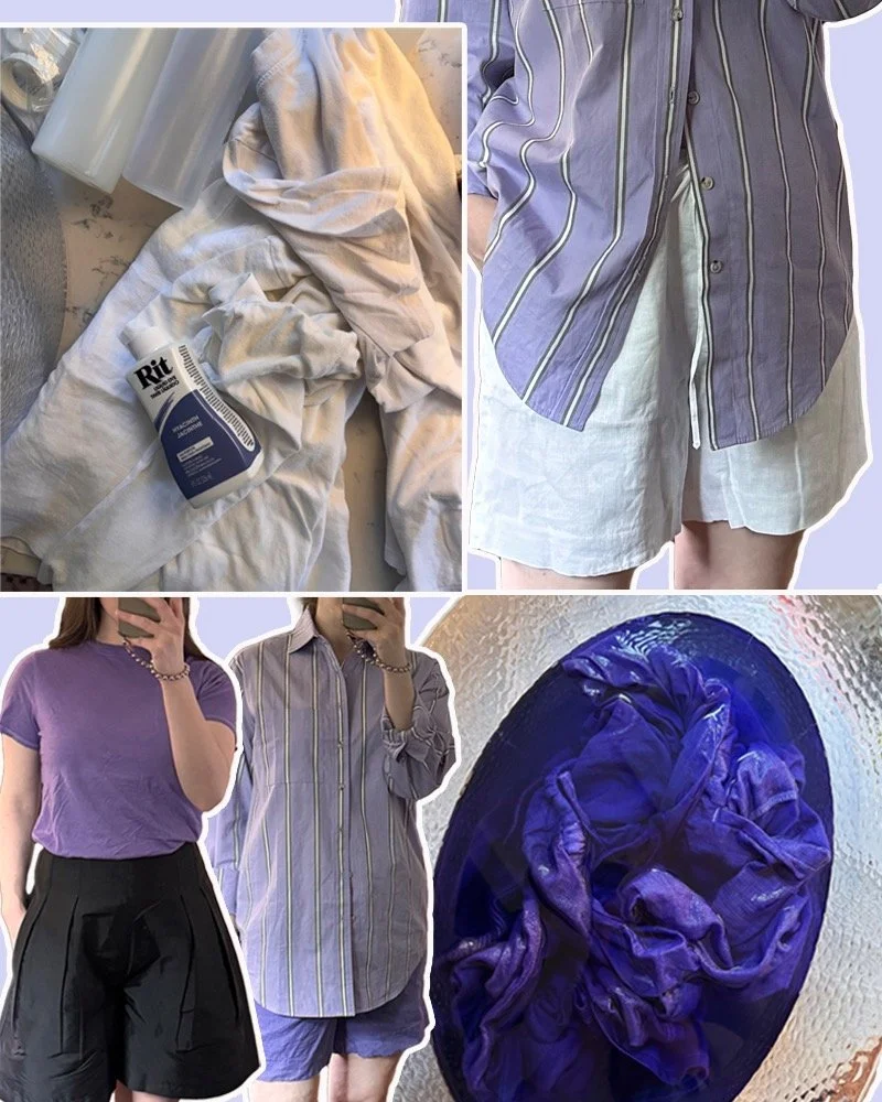 Every year I dye my old socks and t-shirts whatever color my heart desires, and re-dye my black cotton clothes jet black so they look fresh for longer. At-home dyeing is super easy and lets you get as custom as you want. #sustainablefashion #dyeing