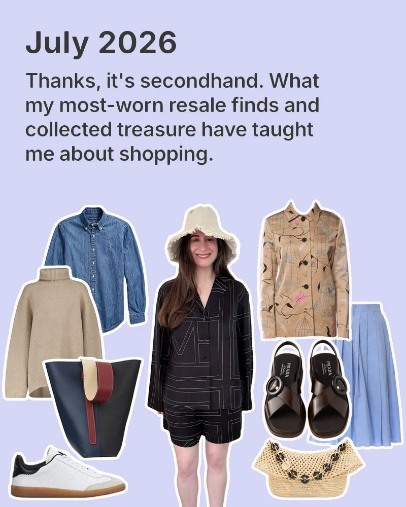 This month is all about my most-loved resale items. Before I buy something new I usually look for it secondhand first. Sometimes I&rsquo;m tracking down something specific but most of the time I want to see what already exists before turning to retai