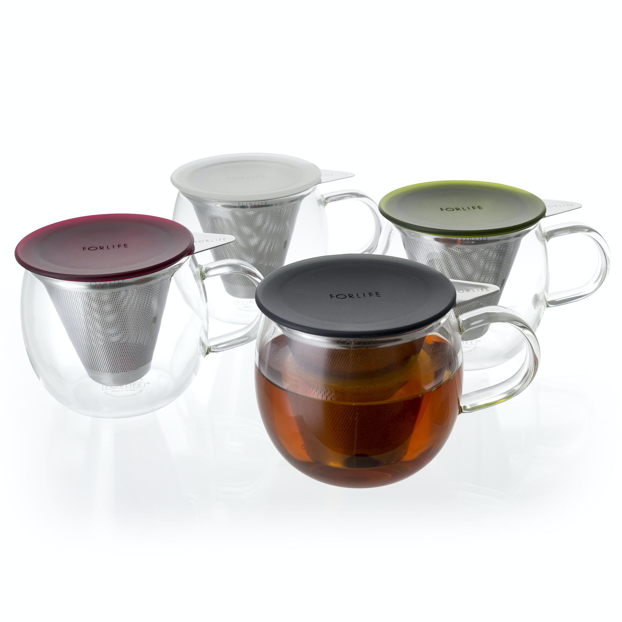 Brew in Glass tea Mug with Infuser/Lid