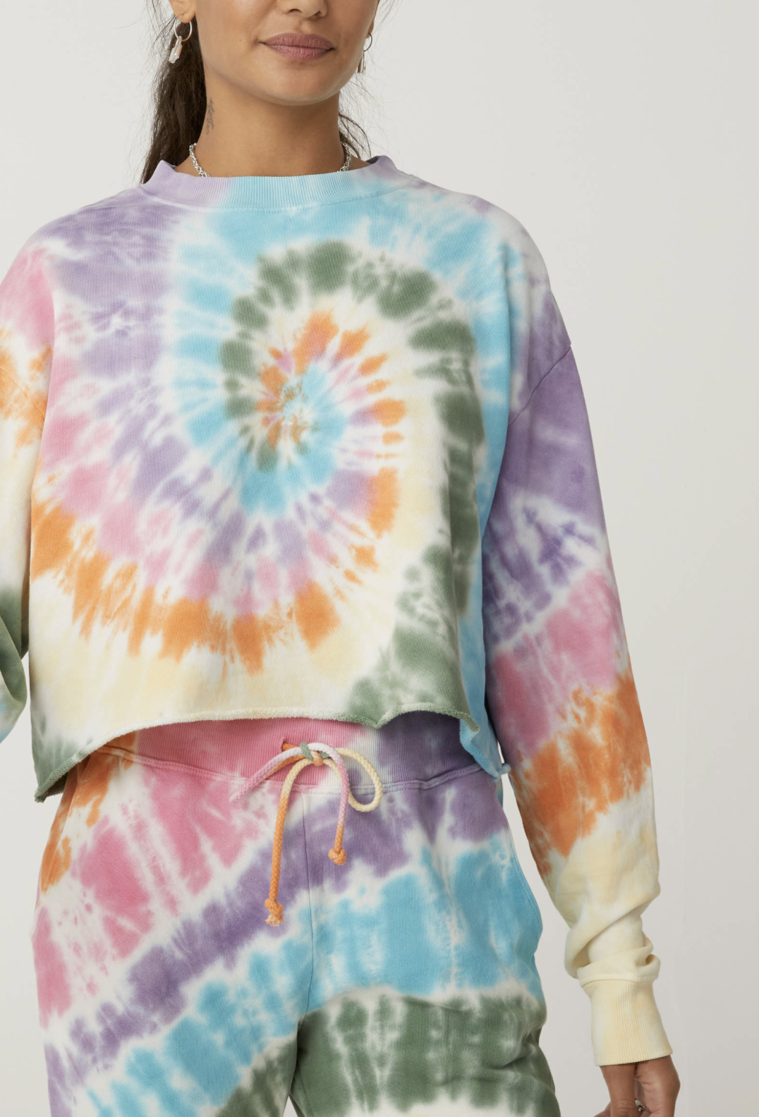Tie Dye Crop Sweatshirt