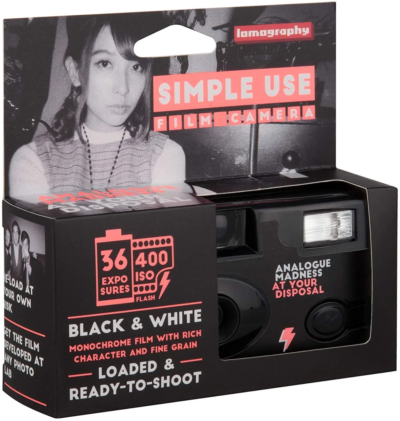 Lomography Simple Use Reloadable Camera Black and White Negative 400 Film