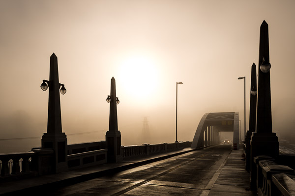 "Foggy Sunrise on the Bridge" - Fall 2012