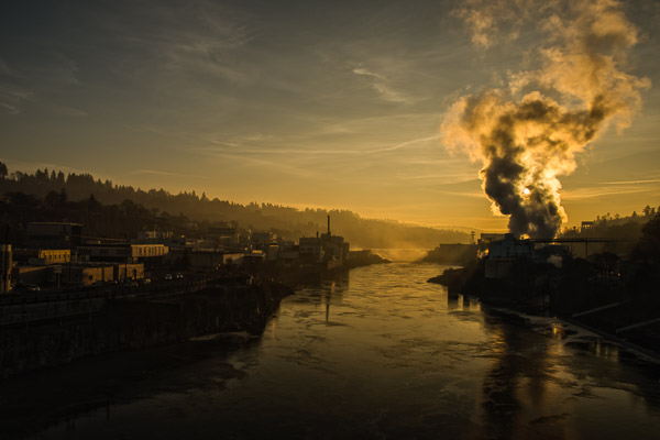 "The River and the Mills at Sunset" - Winter 2013