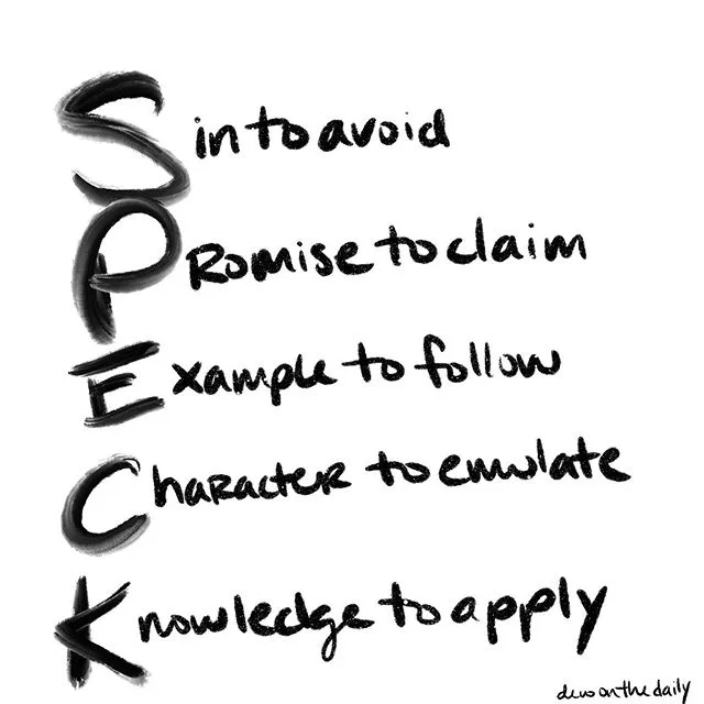Don&rsquo;t know how to go about studying the Bible? The SPECK way is something I have loved as it makes you look for Jesus within the lines, makes you intentionally take something from the scripture to instill it in your day to day life, and challen