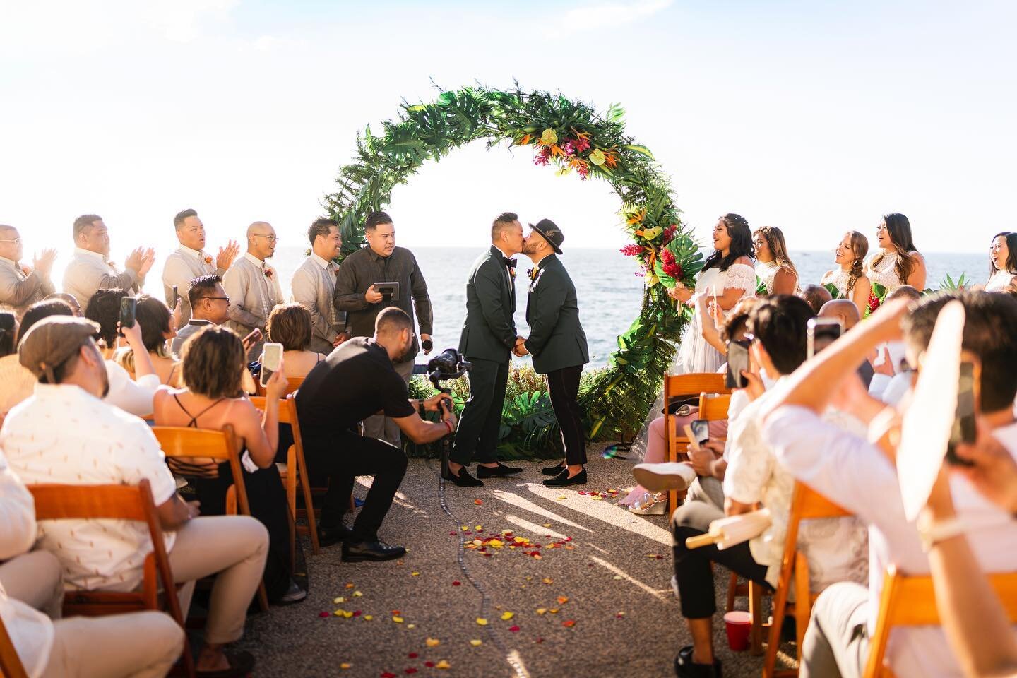 🌴☀️🏝 Still swooning over this stunning view from Angelo &amp; Mark&rsquo;s Wedding Ceremony! Puerto Vallarta did not disappoint! Although it was a journey traveling during the pandemic from LAX to Mexico, it was SO worth it! (Everyone took proper c