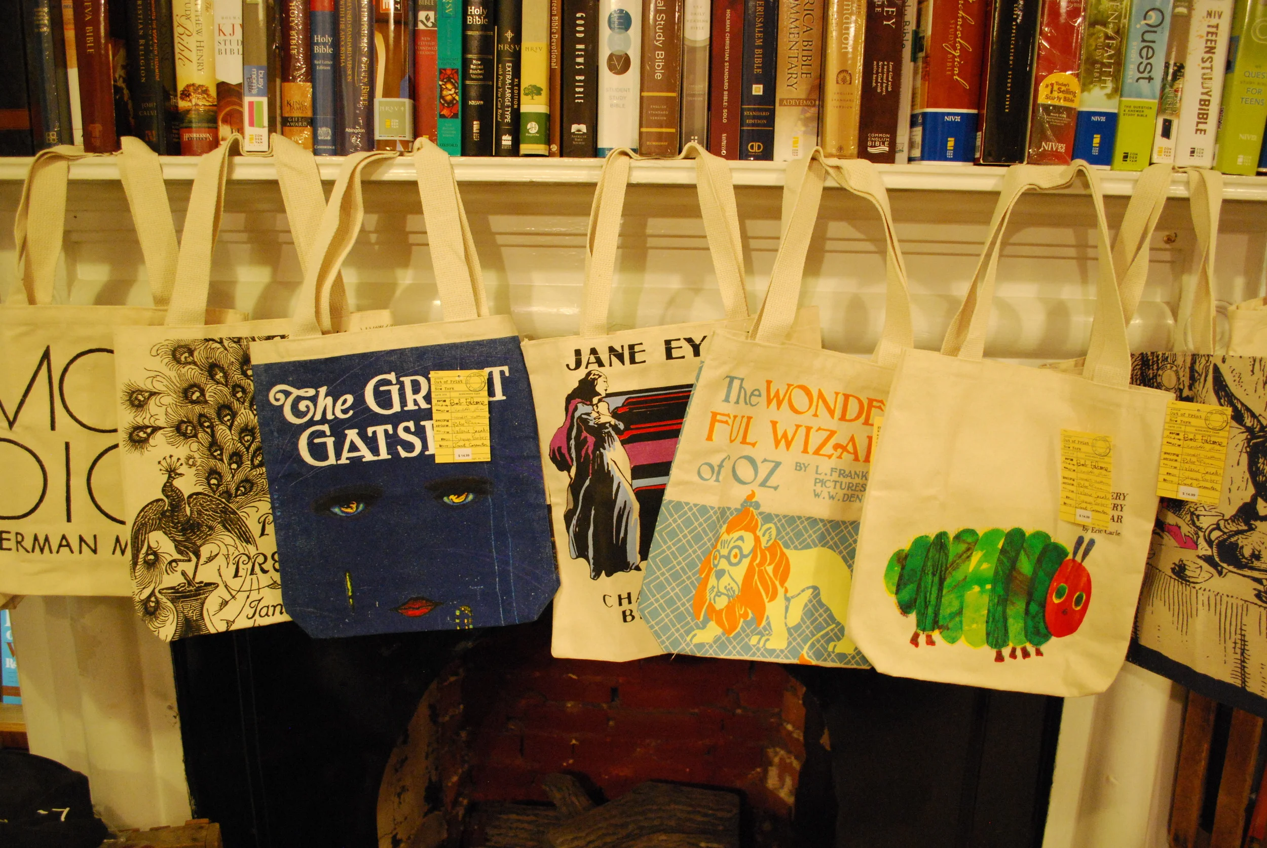 Out of Print tote bags
