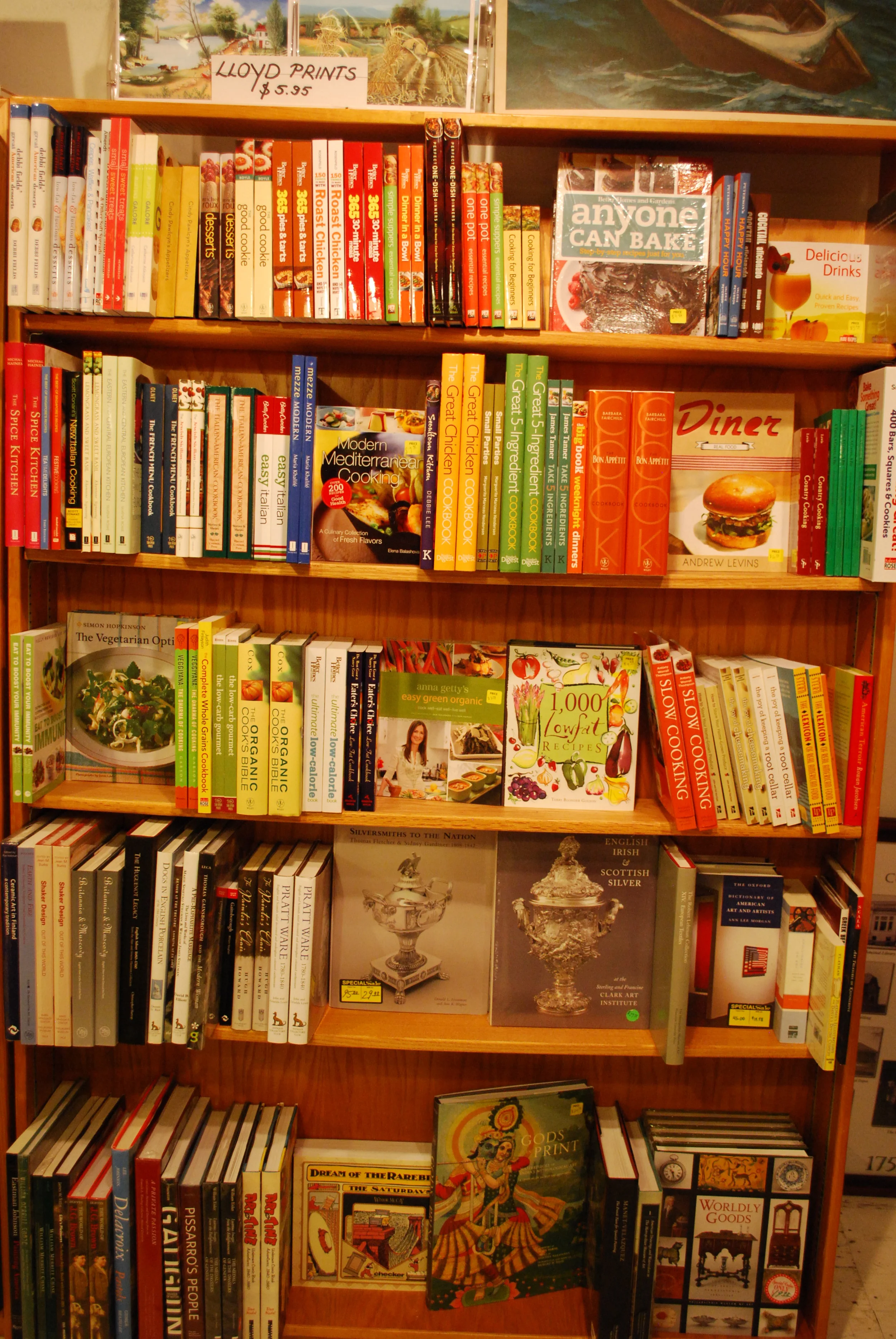 sale cookbooks and art