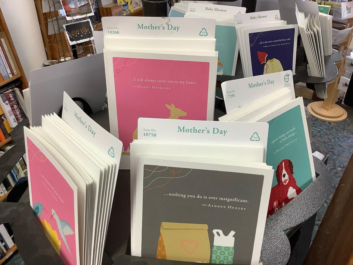 Mother&rsquo;s Day this Sunday!  You knew that, right?  I have #compendium cards directly on message and many blank floral cards perfect for the day.  It&rsquo;s for your own good, trust me.  #whistlestopbookshop #lovecarlislepa #cumberlandvalleypa