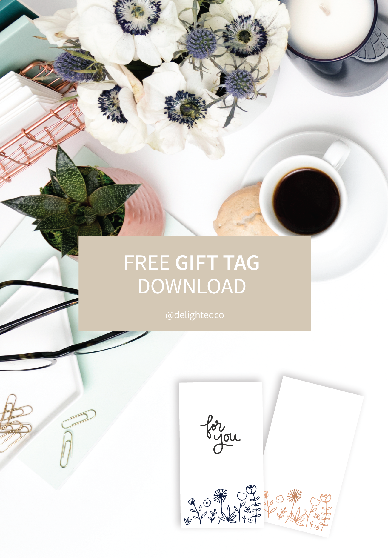 Navy + Rose Gold Gift Tags