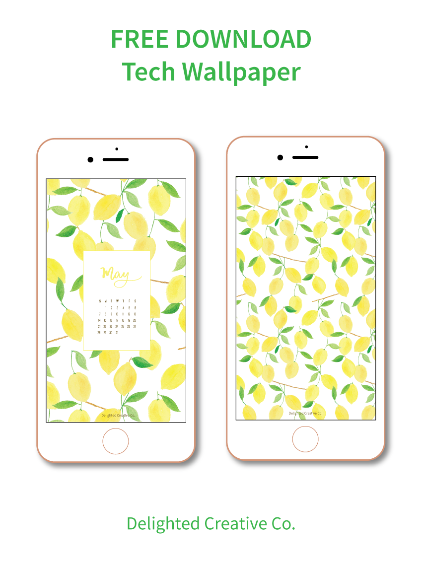 Free Download Watercolor Lemon Tech Wallpaper Art Design
