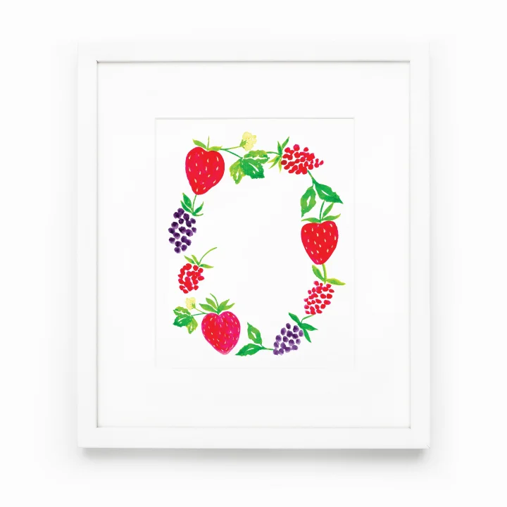 Berry Wreath Art Print - SALE