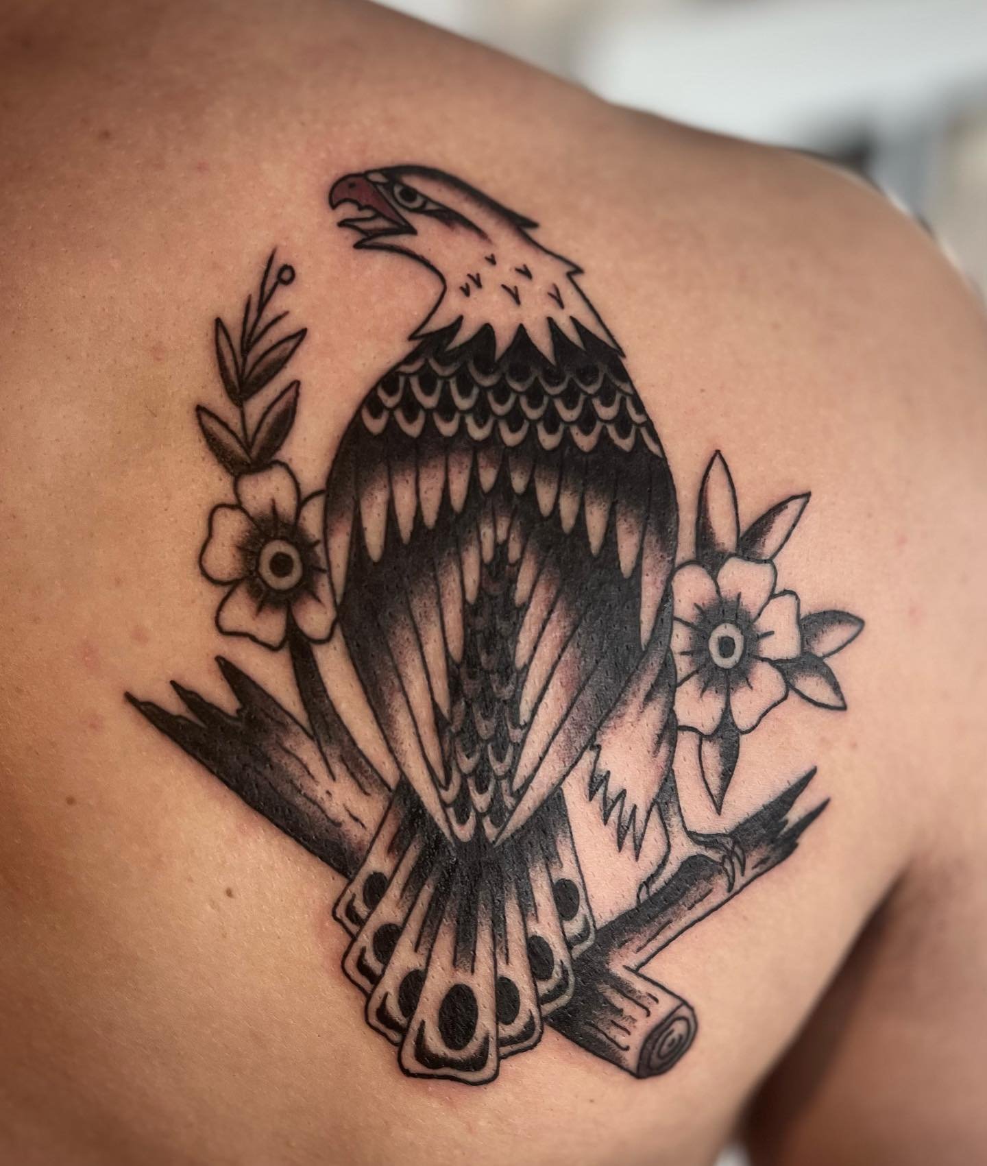 Eagle for @twilko16 yesterday. Thanks again mate . Plenty of availability through November. For enquiries DM or email rocksteadytattoouk@gmail.com