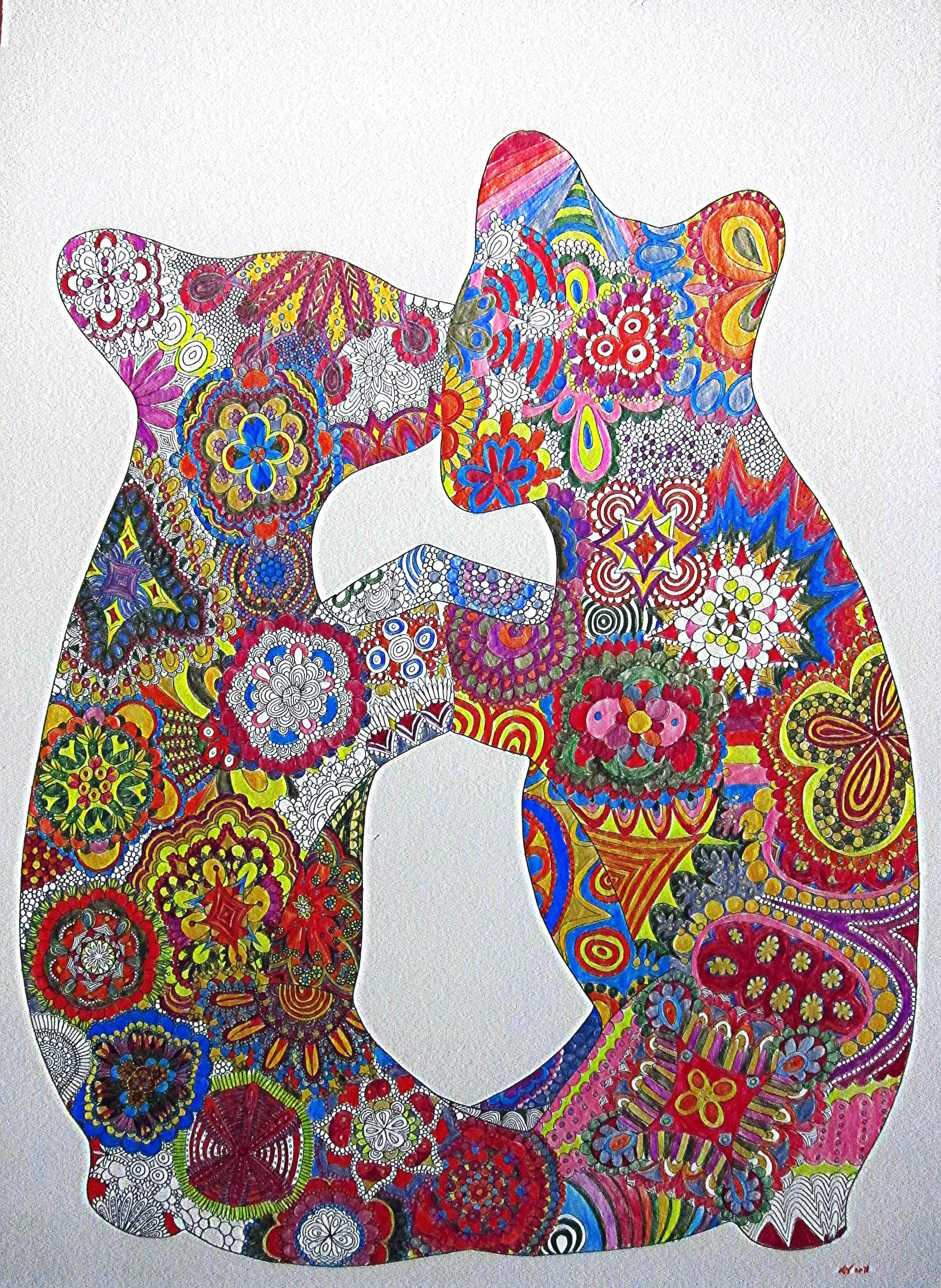  2011 Sakura pen and color pencil on paper 38 x 30 inches 