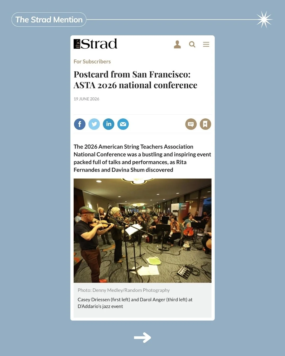 Press Mention: ASTA National Conference Presentation featured in The Strad Magazine 