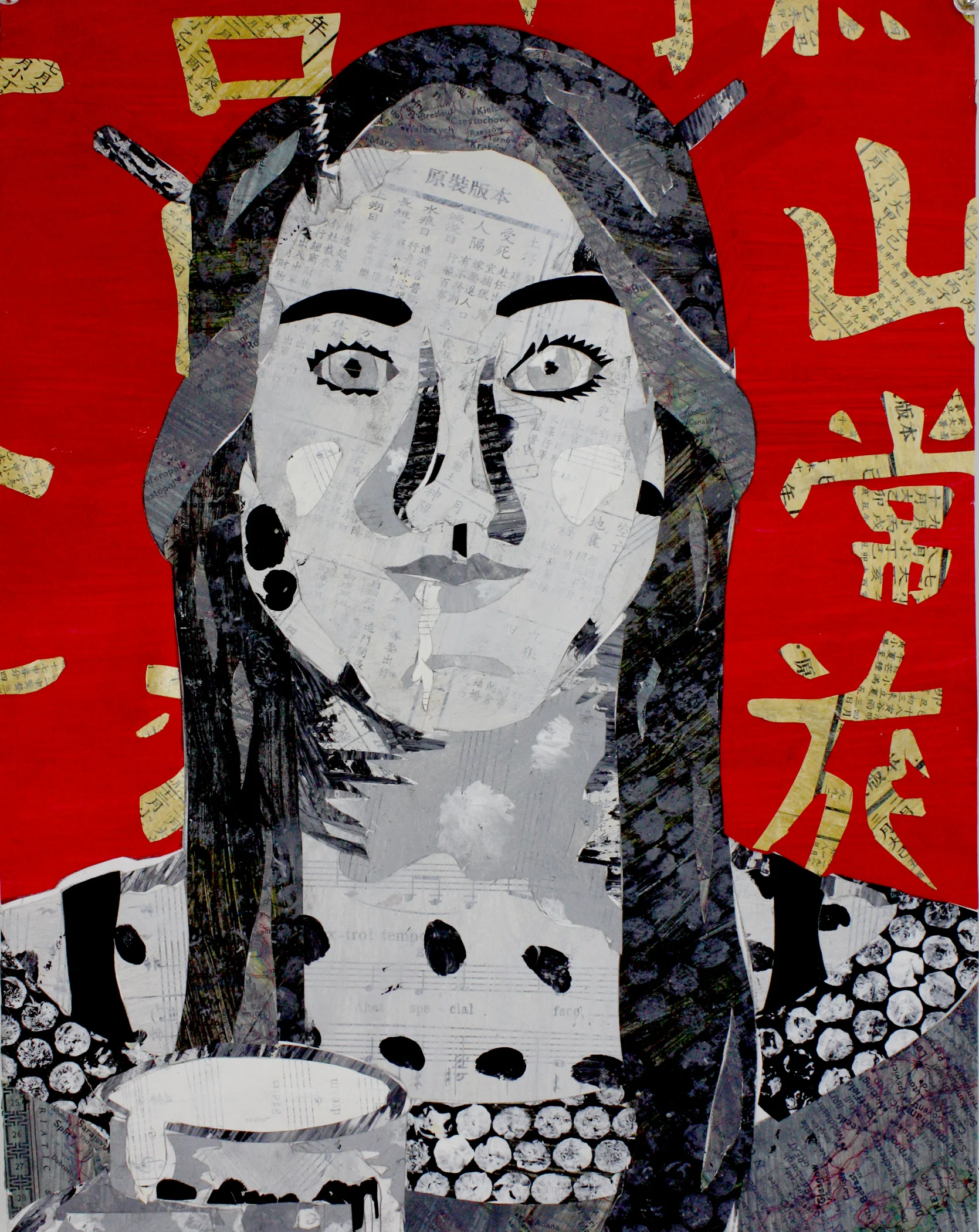 7th grade self-portrait collage