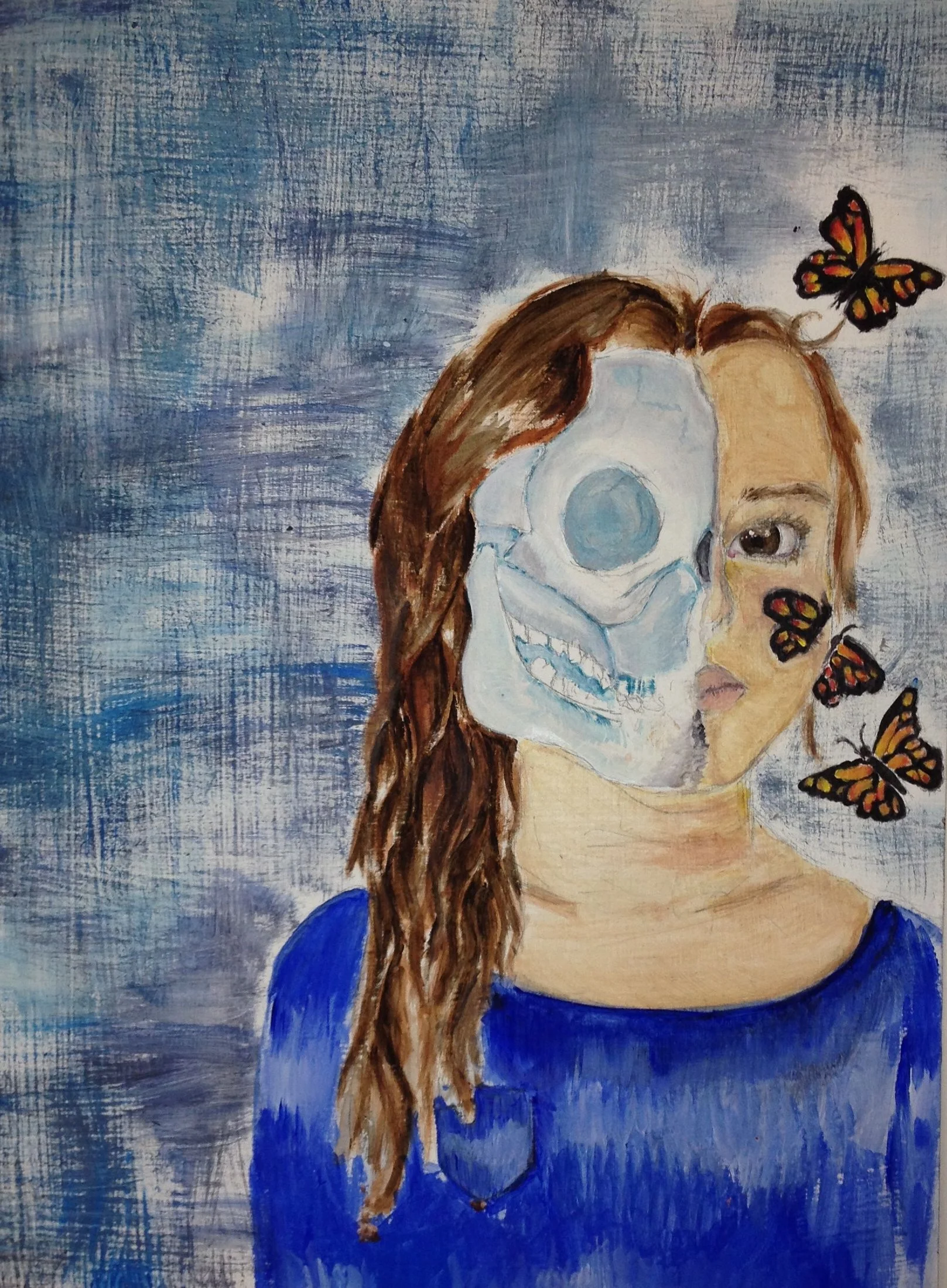 8th Grade Acrylic Self-Portrait
