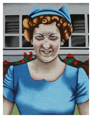 'Edna Ngaire 1956' Oil on Hessian & Board