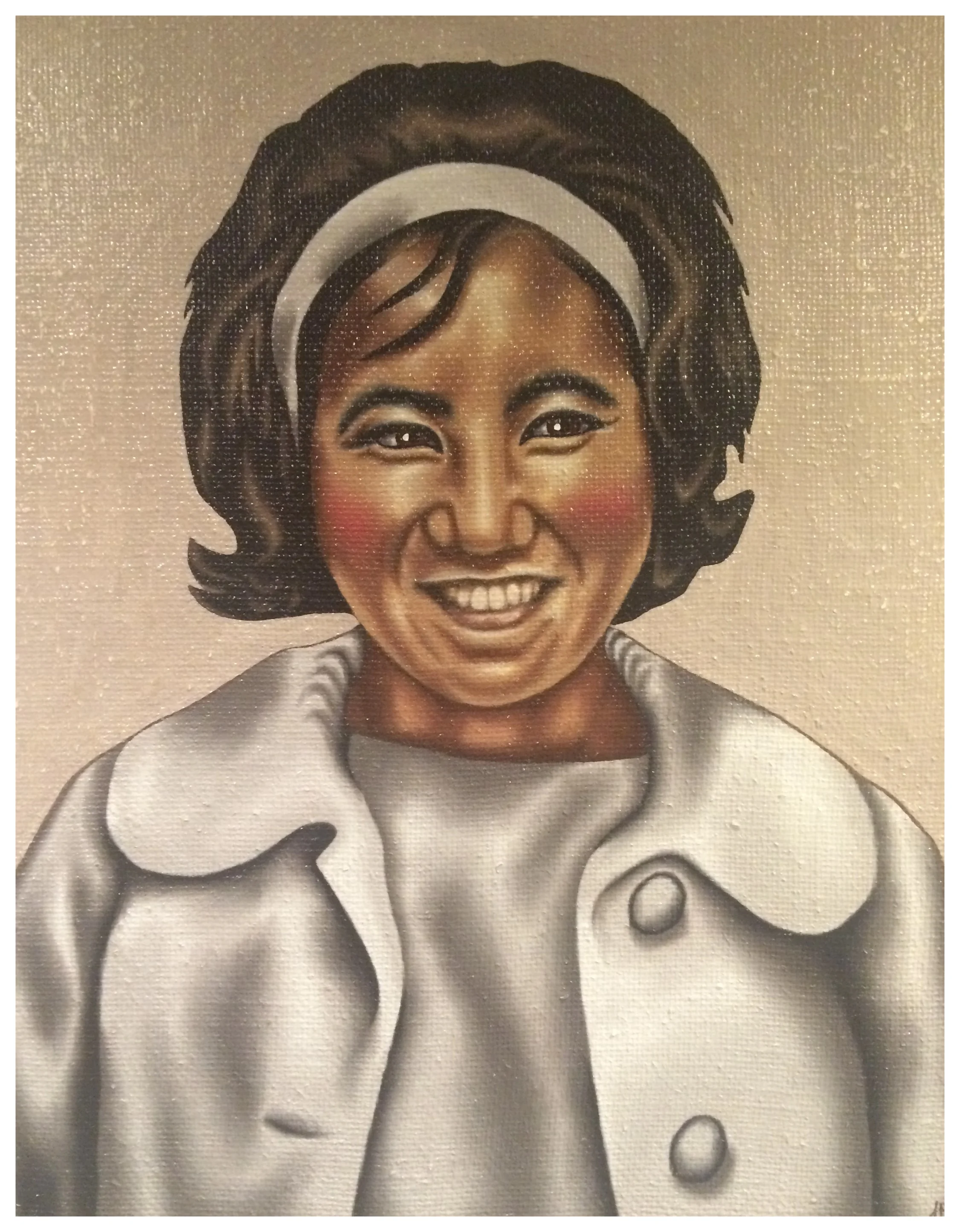 'Lily'  Oil on Hessian &amp; Board 