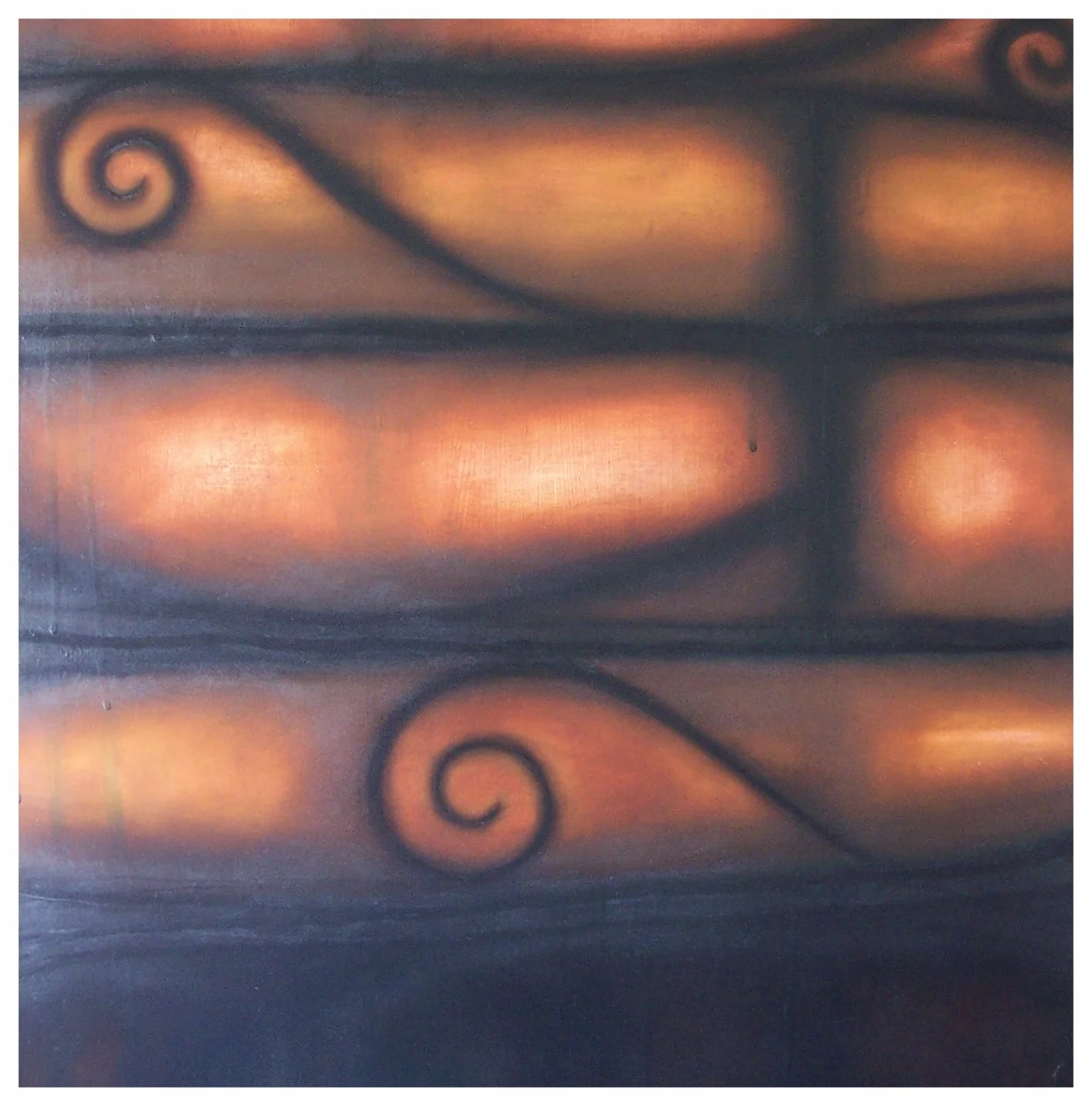 'Landscape with Koru'  Oil, Acrylic &amp; Charcoal on Paper