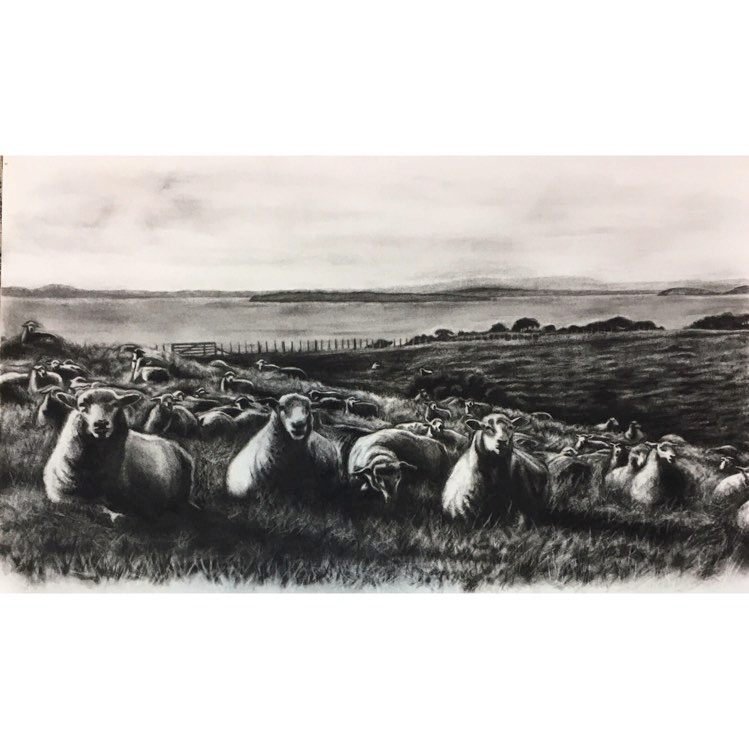 'Shakespear Park no.4' Charcoal on Paper 485x740mm (Framed Size)