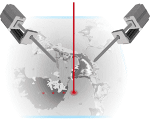 High energy electron beam and EDX x-ray detectors 