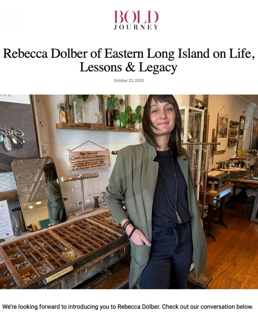 Shoutout to @boldjourneymag for asking the hard questions in today’s profile of me and my business! Read “Life, Lessons & Legacy” below or via the link in my profile ๐๐ฝ #rebeccadolber #rebeccadolberred #boldjourneymagazine