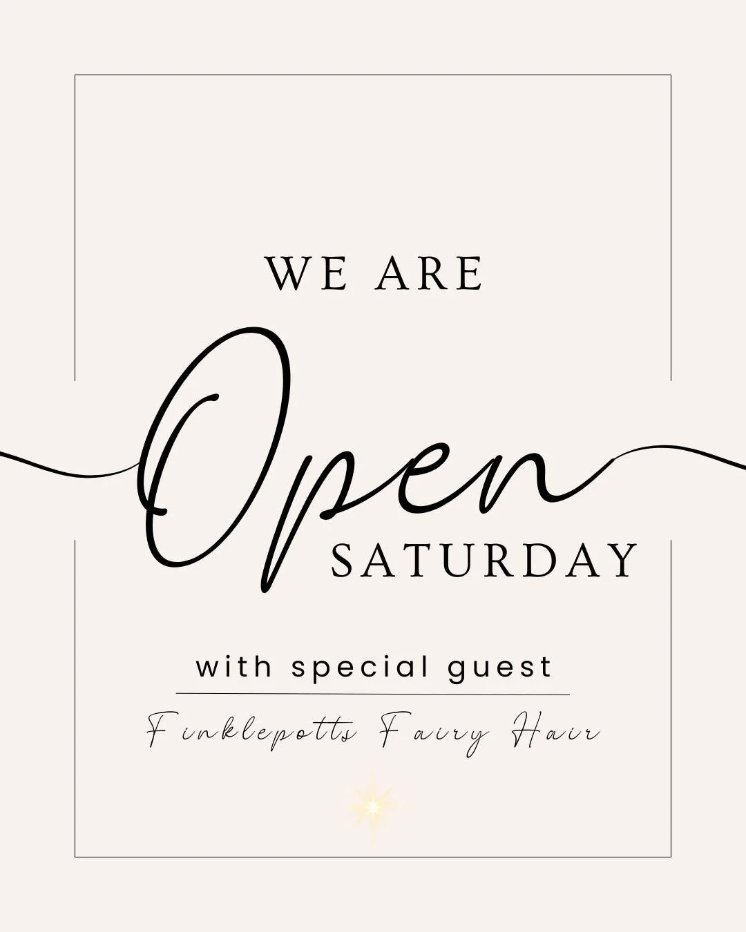The Studio reopens tomorrow, Saturday 12-6pm with special guest @finkelpottsfairyhair popping up from 1-4pm. No appointment necessary, walk-ins welcome! Finklepotts Fairy Hair is fused to a single strand of hair and lasts until that hair naturally fa