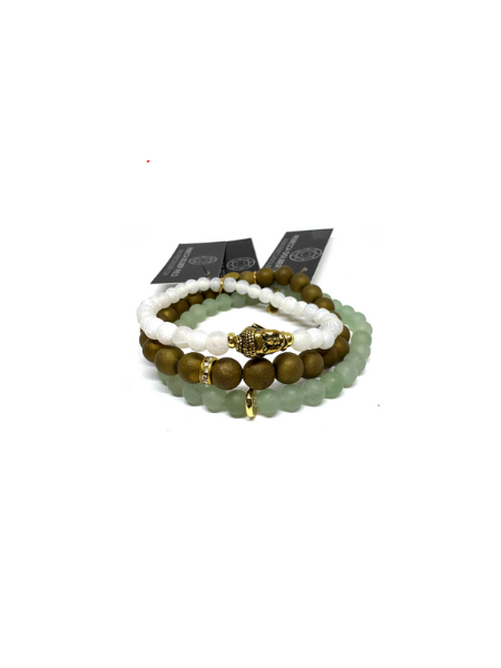 SMOKY QUARTZ, MAHOGANY OBSIDIAN & GARNET STACKER SET