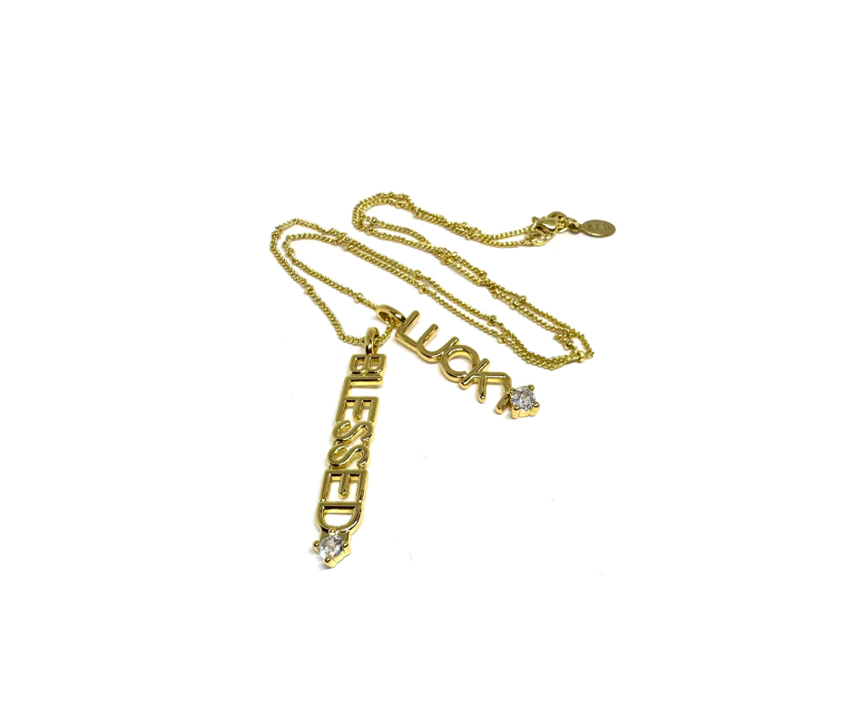Blessed and Lucky Studded Talisman on Satellite Chain.png