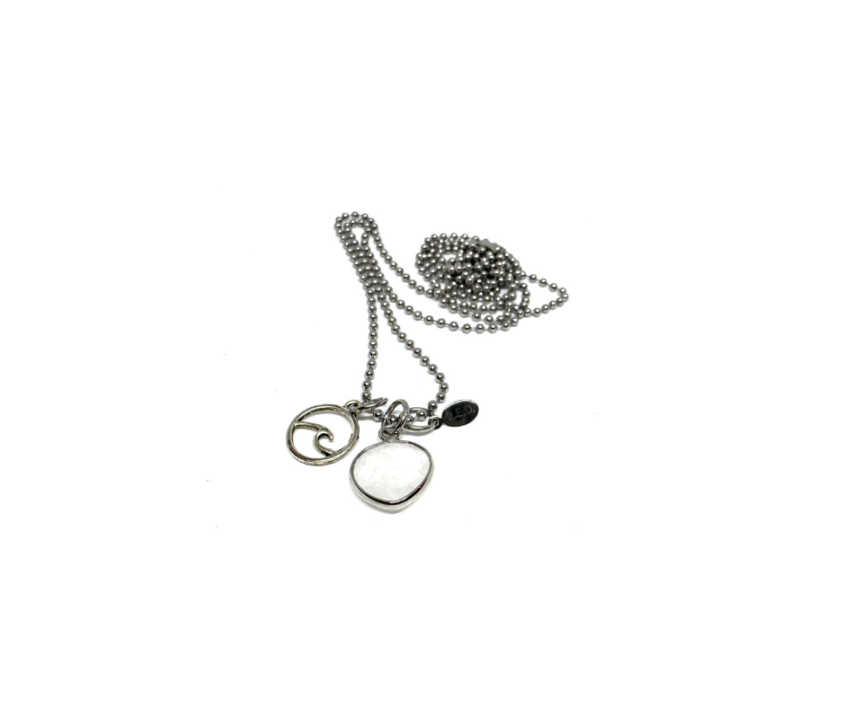 Stainless Ball Chain with Wave Talisman and Crystal Teardrop.png