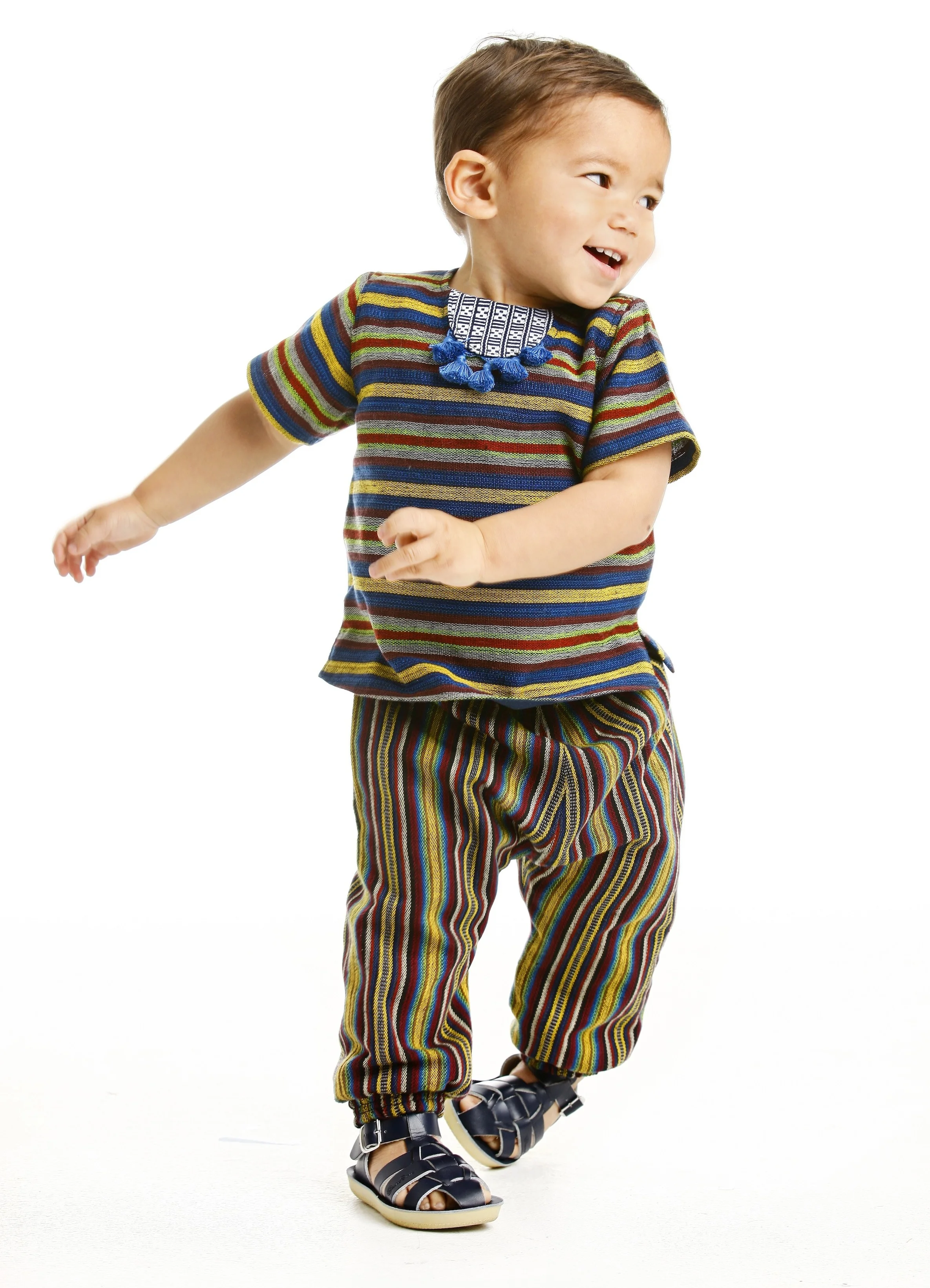 Hudson in the fringe tunic and slouch pants