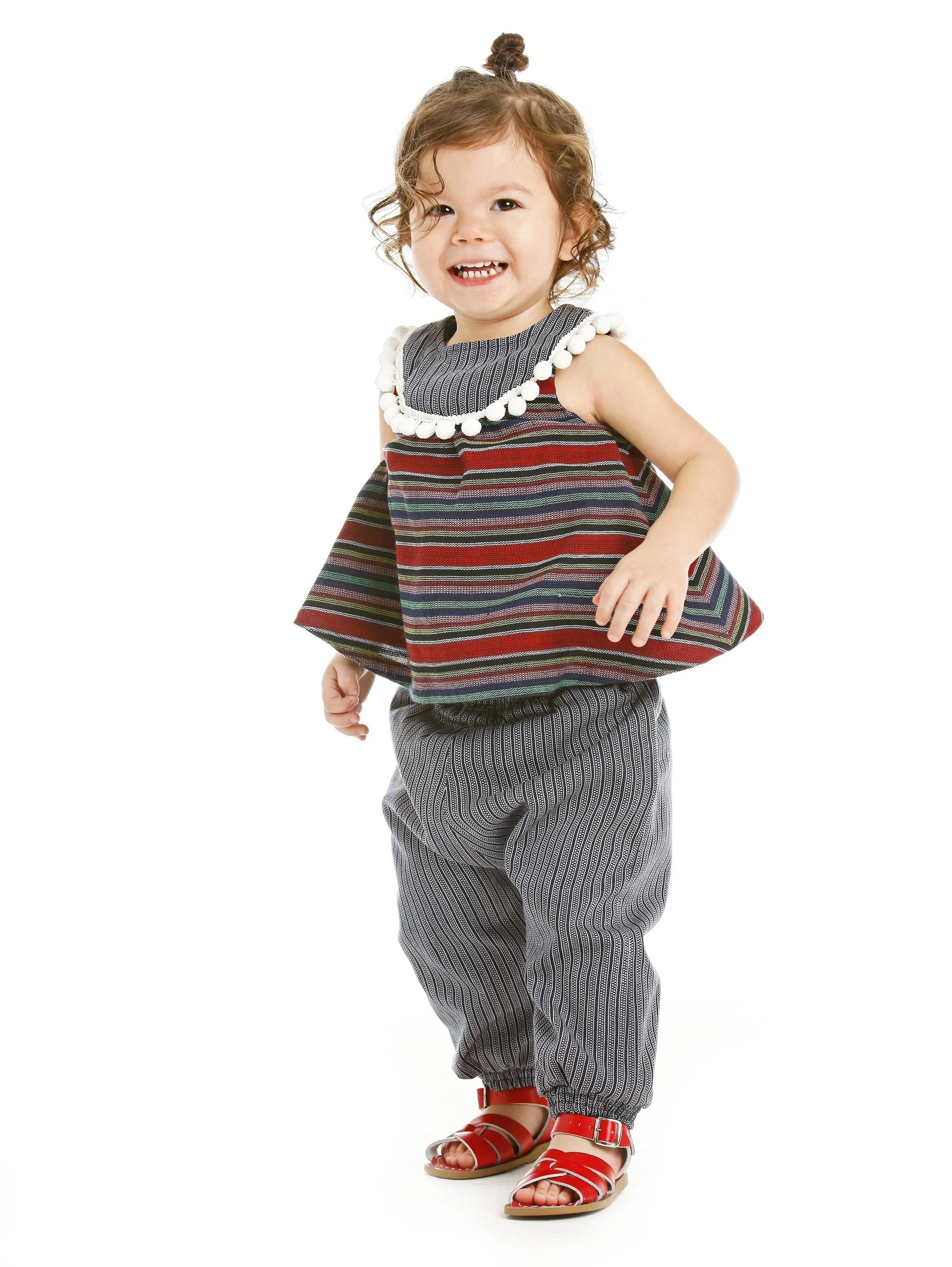 Winter in the pompom bib tank and slouch pants 