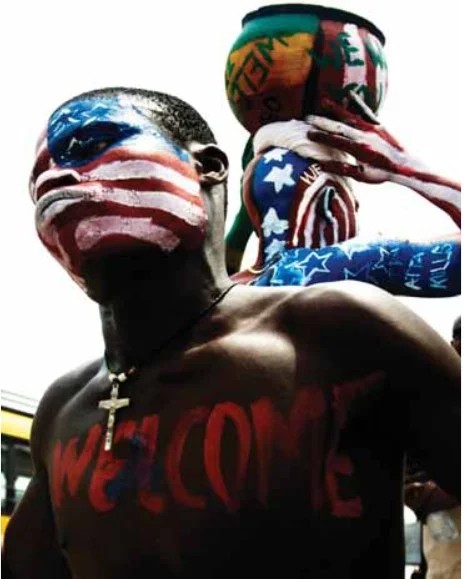 Reminiscent of election day in the United States, people took to the streets of Accra in celebration of Obama’s visit.