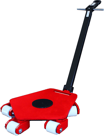 RT-8 machinery skates with optional handle attachment