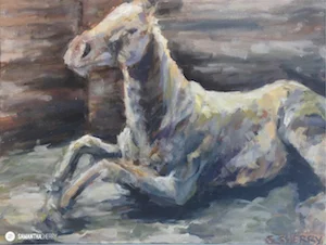 Horse Portrait/Painting Oil paint on Canvas © Samantha Sherry. May not be reproduced without express written permission from the artist.