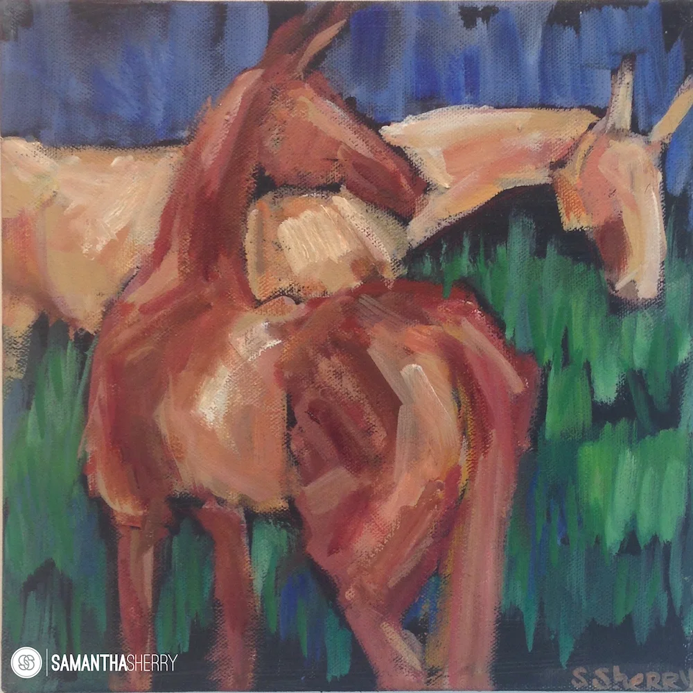 Horse Portrait/Painting Oil paint on Canvas © Samantha Sherry. May not be reproduced without express written permission from the artist.