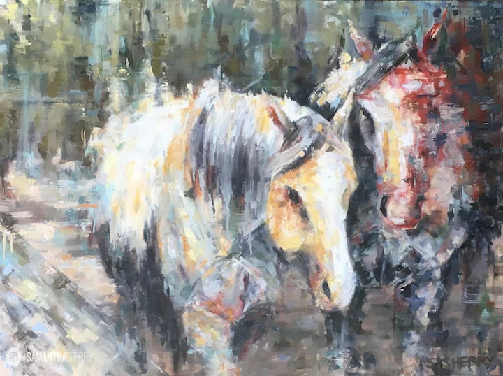 Samantha Sherry.  Horse Painting. Oil on Canvas © Samantha Sherry. May not be reproduced without express written permission from the artist