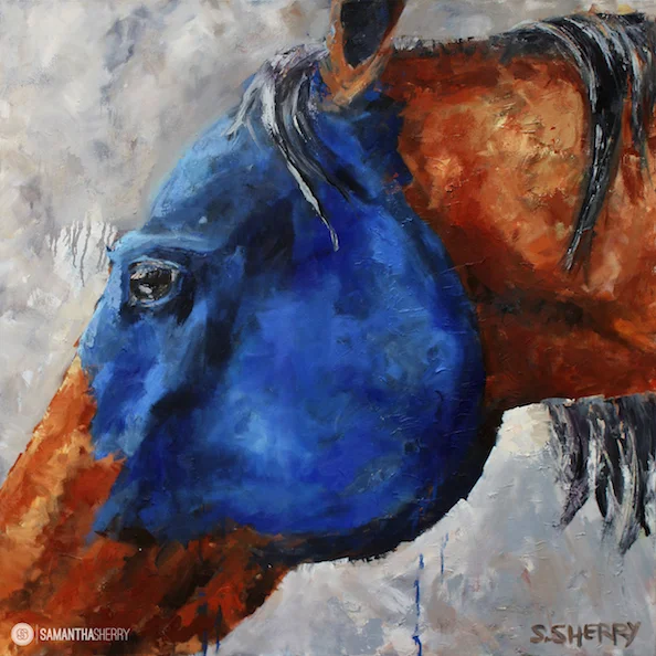 Horse Portrait/Painting Oil paint on Canvas © Samantha Sherry. May not be reproduced without express written permission from the artist.