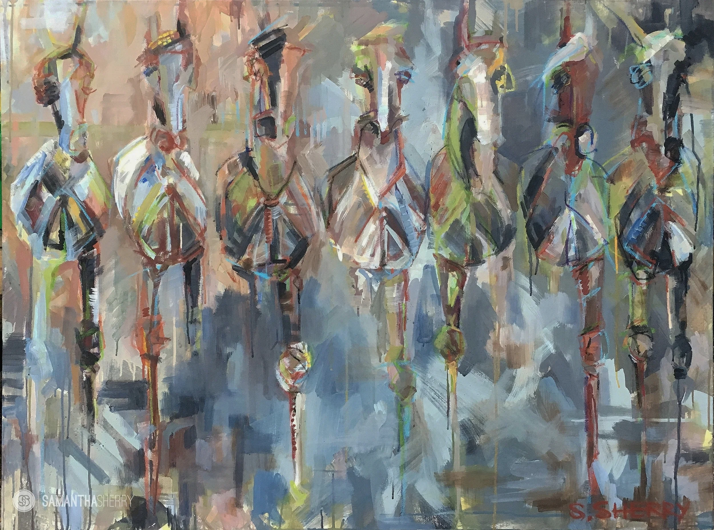 CMT: Abstract Horses, Oil on Canvas © Samantha Sherry. May not be reproduced without express written permission from the artist.