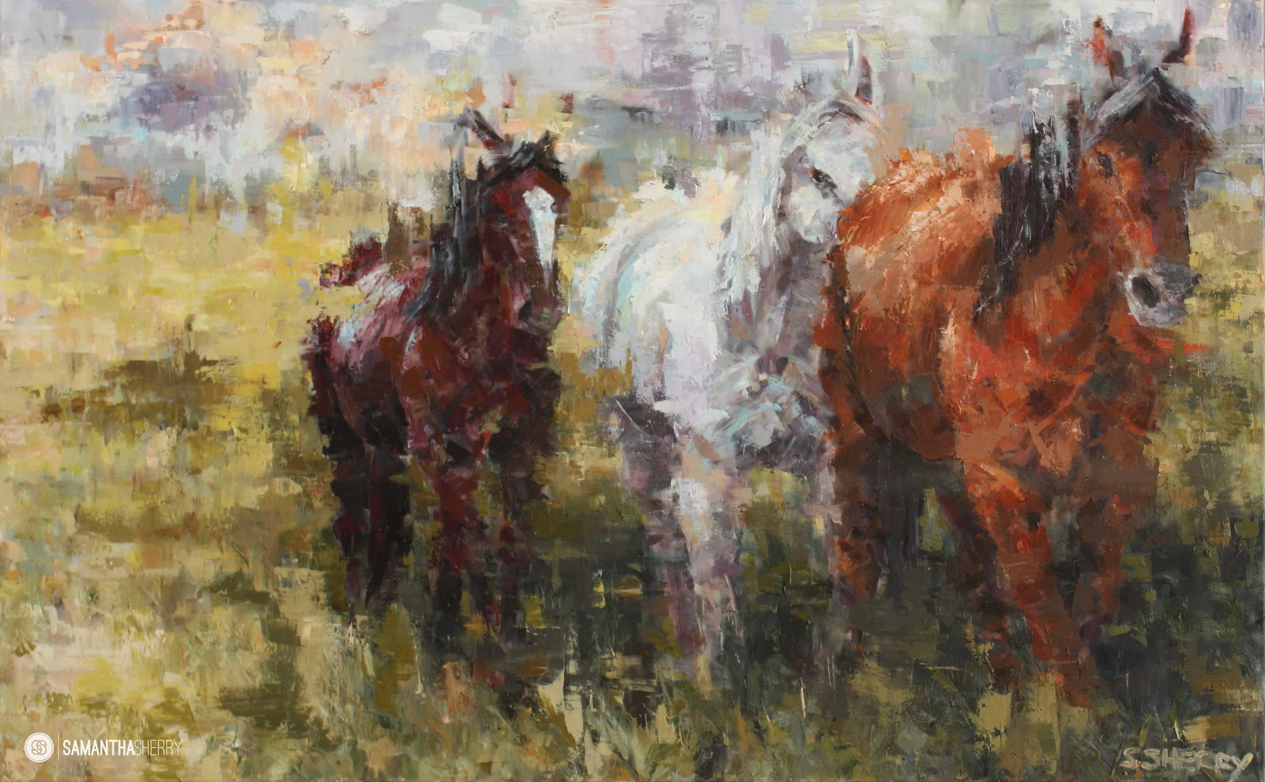 Horse Portrait/Painting Oil on Canvas Panel. © Samantha Sherry. May not be reproduced without express written permission from the artist.