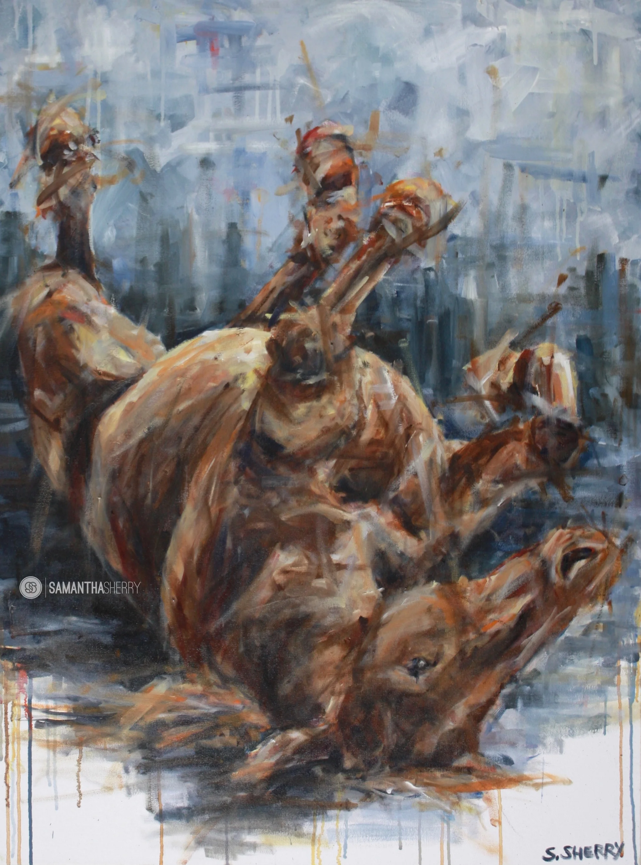 Horse Portrait/Painting Oil on Canvas Panel. © Samantha Sherry. May not be reproduced without express written permission from the artist.