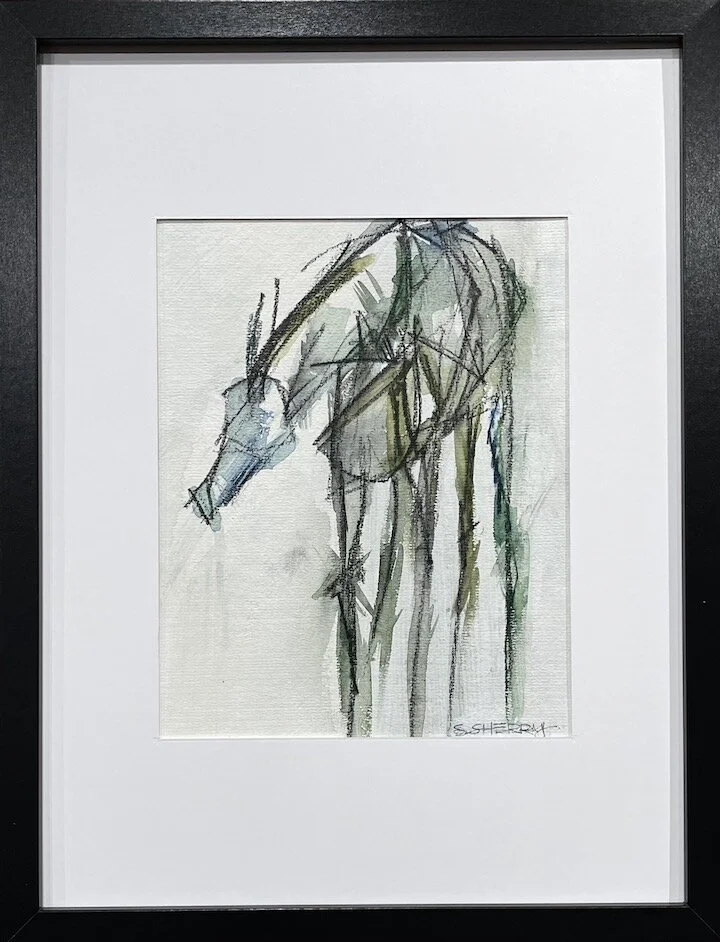 Horse Portrait/Painting Acrylic, gouache, watercolor, conte crayon on cotton paper. © Samantha Sherry. May not be reproduced without express written permission from the artist.