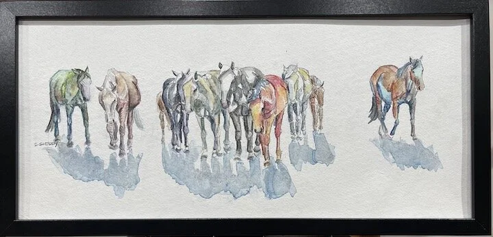 Horse Portrait/Painting Acrylic, gouache, watercolor, conte crayon on cotton paper. © Samantha Sherry. May not be reproduced without express written permission from the artist.