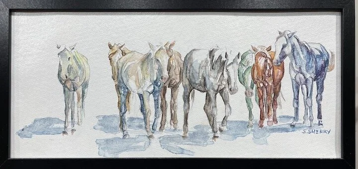 Horse Portrait/Painting Acrylic, gouache, watercolor, conte crayon on cotton paper. © Samantha Sherry. May not be reproduced without express written permission from the artist.