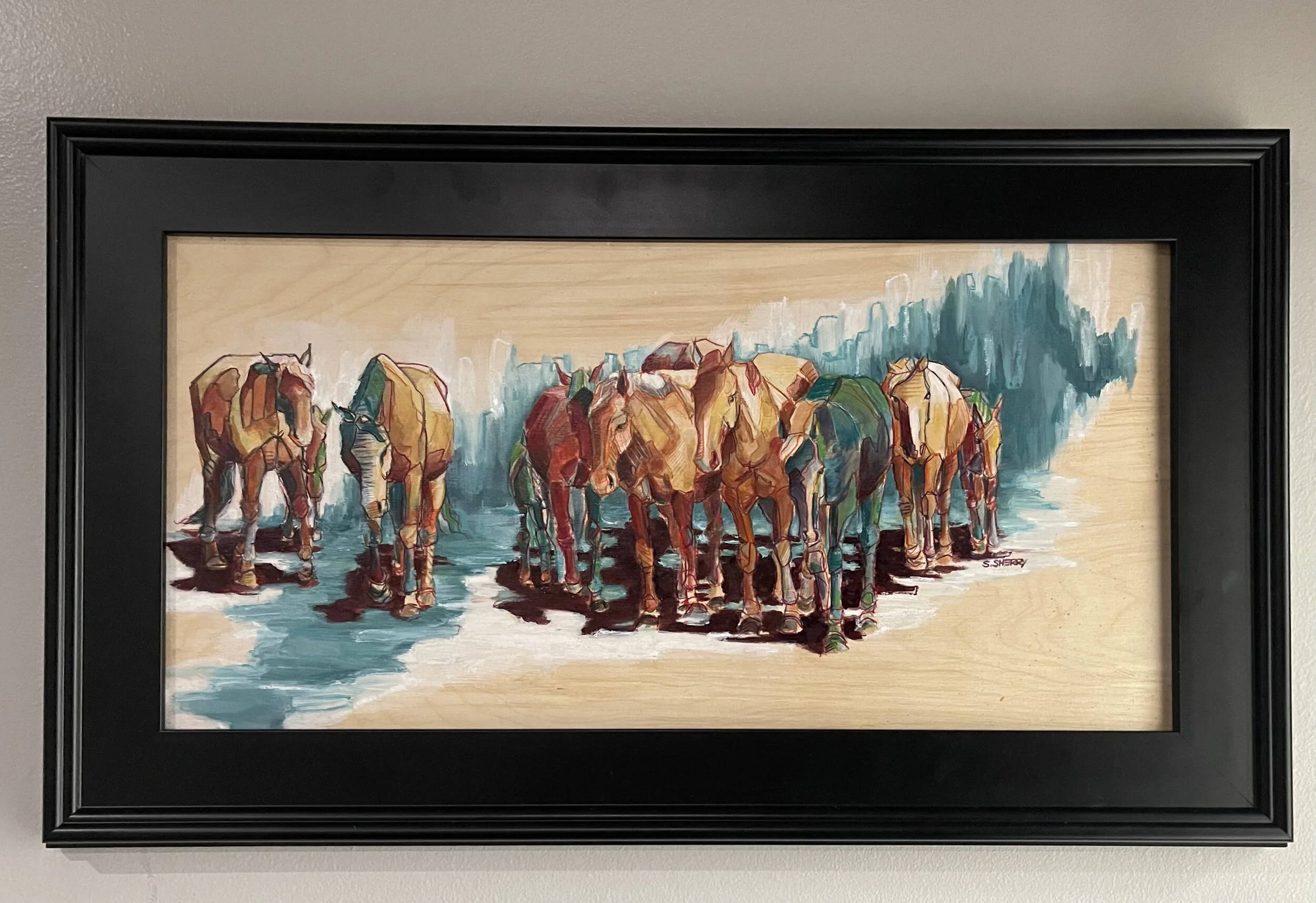 Horse Portrait/Painting Oil on Wood © Samantha Sherry. May not be reproduced without express written permission from the artist.