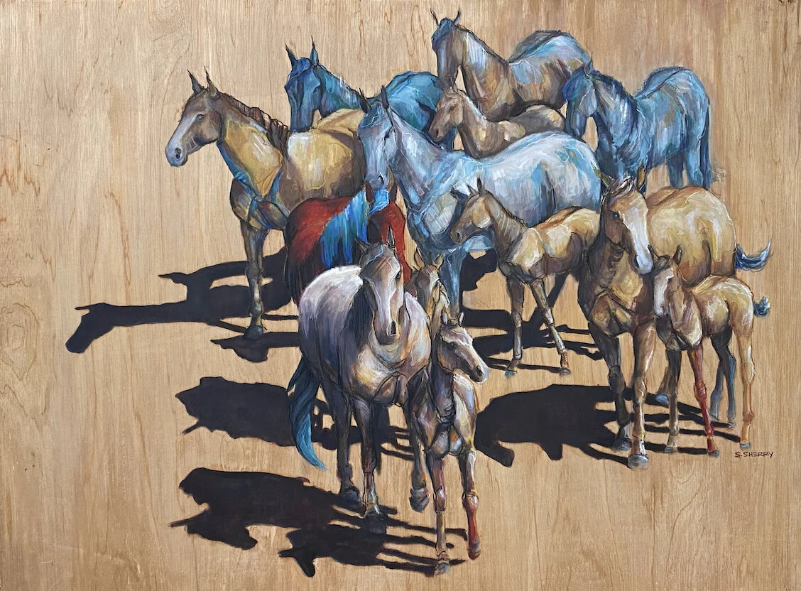 Horse Portrait/Painting Oil on Wood © Samantha Sherry. May not be reproduced without express written permission from the artist.