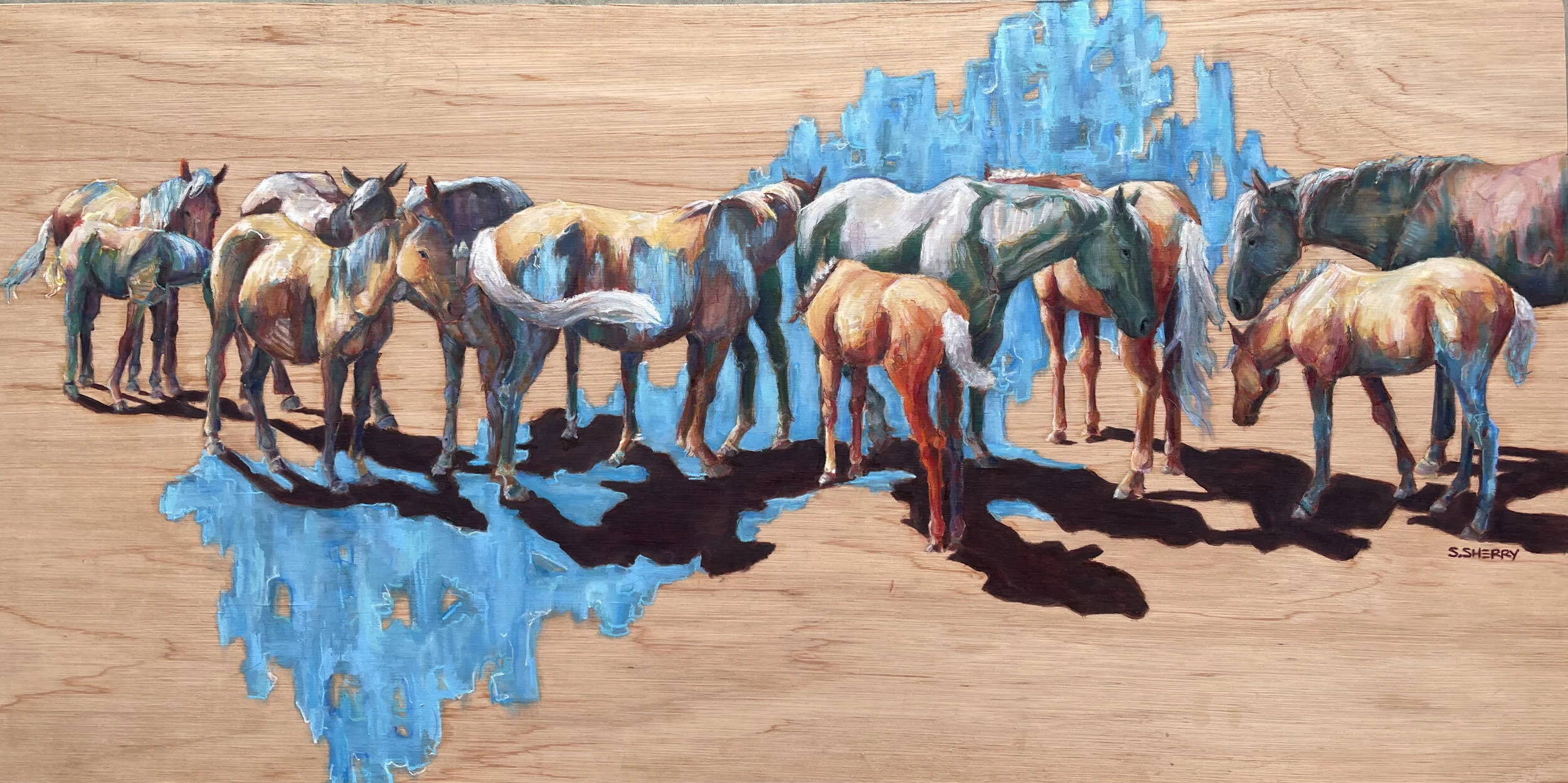 Horse Portrait/Painting Oil on Wood © Samantha Sherry. May not be reproduced without express written permission from the artist.