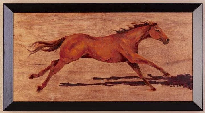 Horse Portrait/Painting Oil on Wood © Samantha Sherry. May not be reproduced without express written permission from the artist.